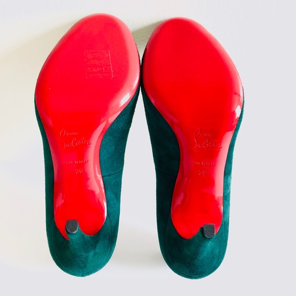 Christian Louboutin Fifi Green Suede Leather Pumps - Picture 6 of 13